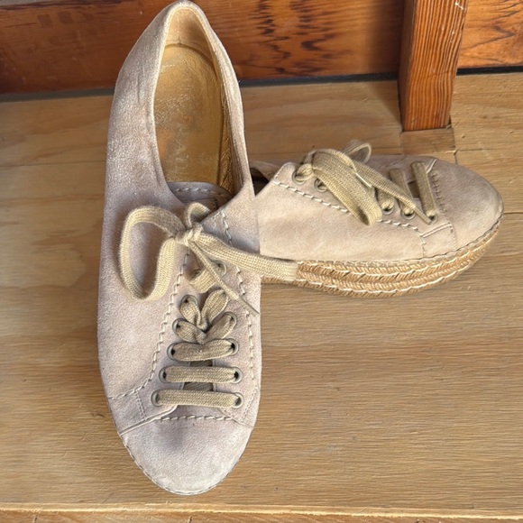 Prada Cream Espadrilles with Woven Sole and Rounded Toe